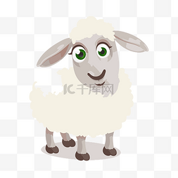 可爱的羊卡通图片_免费羊剪贴画可爱的羊，白色背景