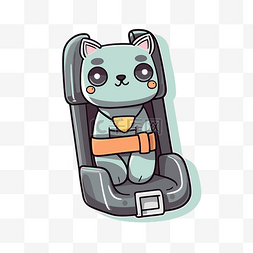 Zootopia 猫在汽车座椅矢量图