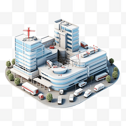 白色的搜索图片_医院医疗保健位置的 3d 插图