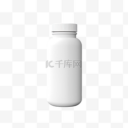 白色塑料药瓶图片_哑光药瓶 3d 渲染