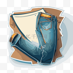 卡通蓝色牛仔裤图片_照片明信片上的蓝色牛仔裤 — 图
