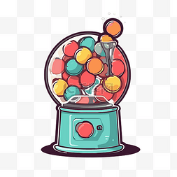 彩色口香糖图片_卡通风格剪贴画中带有彩色球的糖