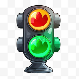 交通警告红绿灯图片_狗用宠物厕所交通灯设置卡通风格