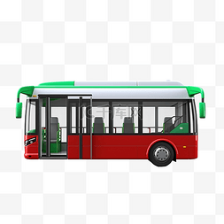公司文化红图片_3D渲染泰国城市公交车红绿白色开