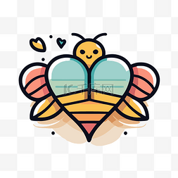 可爱的蜜蜂与简单的 adobe 插画风