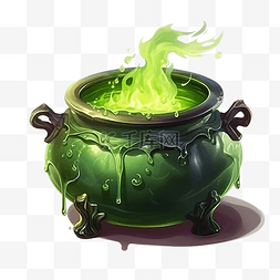 有綠色藥水的巫婆大鍋