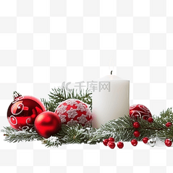花桌图片_积雪的冷杉树枝的圣诞节组成