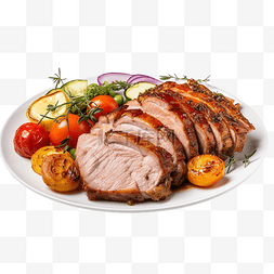 烧烤食材蔬菜图片_感恩节美味可口的烤肉猪肉配蔬菜