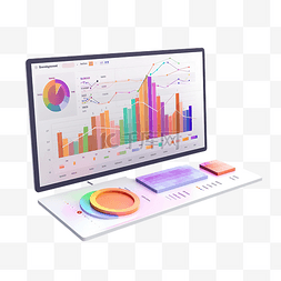 数据分析报告图片_最小 3D 插图数据分析财务报告图