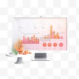 数据展示网页图片_最小 3D 插图数据分析财务报告图
