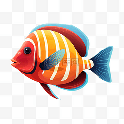 红海小丑塘鱼在白色插图 ai 生成