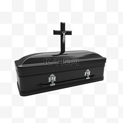 带十字架的黑色棺材