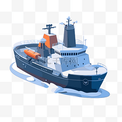 3d卡通模型图片_破冰船剪贴画极地探险船的 3D 模