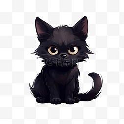万圣节黑猫动物插画矢量剪贴画