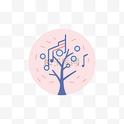 icon音乐图片_音乐笔记树标志 向量