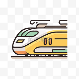 子弹头背景图片_黄色和白色的火车图标，带有一些