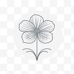 白色背景上一朵花的轮廓 向量