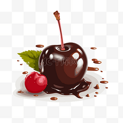 溢出的图片_巧克力覆盖的樱桃剪贴画巧克力溢