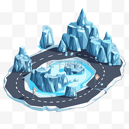 冰天雪地元素图片_冰冷的道路剪贴画冰天雪地卡通中