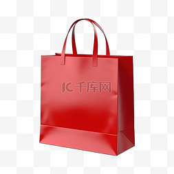 3d 逼真购物袋 红色购物袋