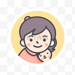 一个女人抱着一个孩子的插图 向