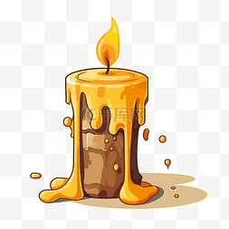融化的蜡烛剪贴画卡通蜡烛与蜡滴
