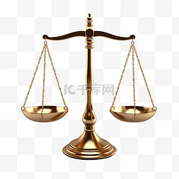 法律图片_3d 正义秤卡通不平衡秤