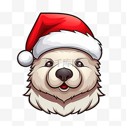 北极熊标志图片_熊极地圣诞圣诞老人帽子卡通人物