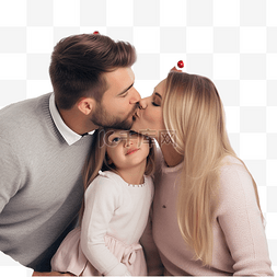 爱和家庭观念父亲和女儿在圣诞树