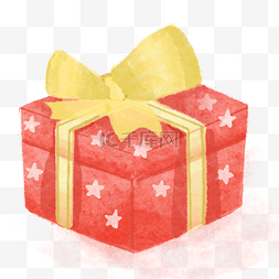 生日礼物盒图片_红色五角星图案礼物盒