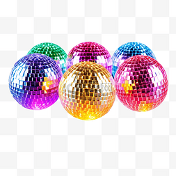 白色星星旋转图片_迪斯科球彩色玻璃球用于派对之夜