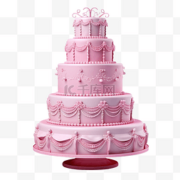 皇家分层粉色公主蛋糕人工智能生