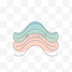 可爱的波浪波浪标志抽象设计矢量