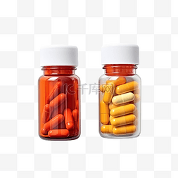 药瓶和药片图片_药瓶和药物胶囊