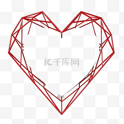 3d红心图片_几何框架中的红心