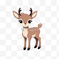 森林兔子插画图片_可爱简单的鹿插画