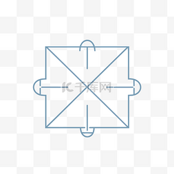 空的正方形图片_一个空的正方形，上面有四条线 
