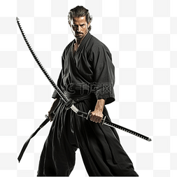 日本黑色图片_有武士刀剑的武士