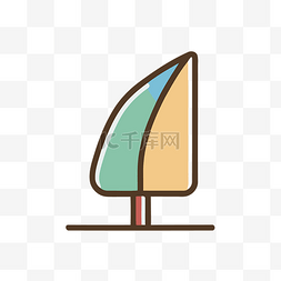 线性帆船图片_背景上的彩色帆船图标 向量