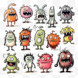 怪物角色图片_手绘有趣的怪物角色