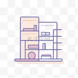室内公寓建筑结构库的平面图标线