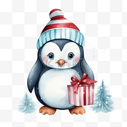 圣诞节的可爱企鹅
