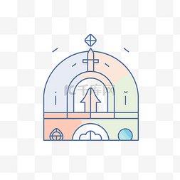 索菲亚大教堂图片_教堂的线条图标 向量