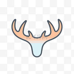 鹿头设计图片_白色背景上的线鹿头图标 向量