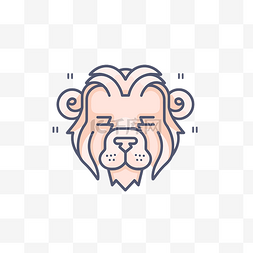 可爱的狮子头图标纹身设计 向量