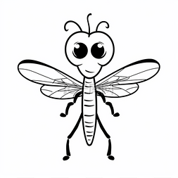 可爱的大眼睛小昆虫绘图可打印