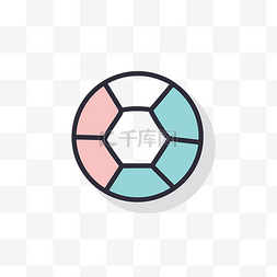 可爱足球图标图片_白色背景上的彩色足球图标 向量