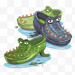 鱷魚图片_crocs 剪贴画可爱的卡通鳄鱼木屐和