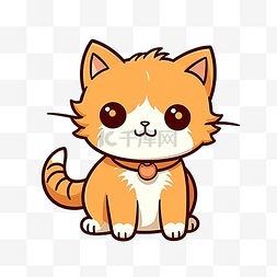 可爱猫咪背景图片_心不在焉地乱写乱画, 橙色的猫