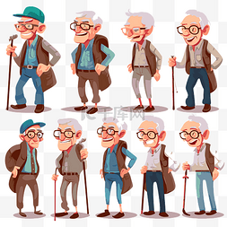 快乐的老年人 向量